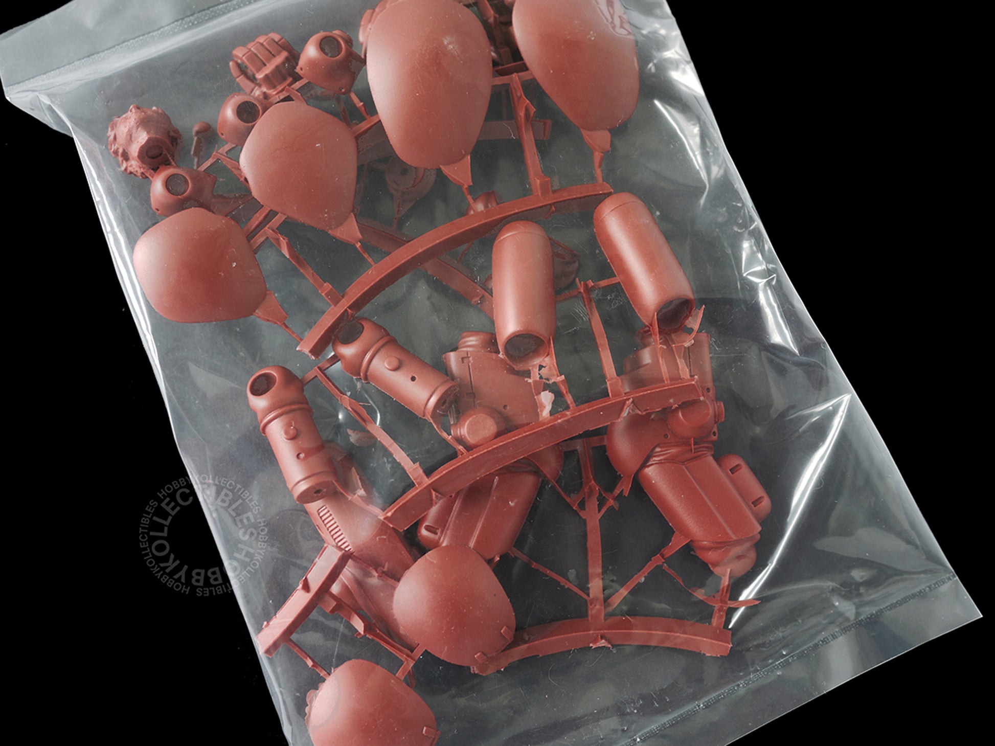 Close up view of Ma.K Rainbow Egg SF3D 1/20 SAFS Snake-Egg & Badger Resin parts