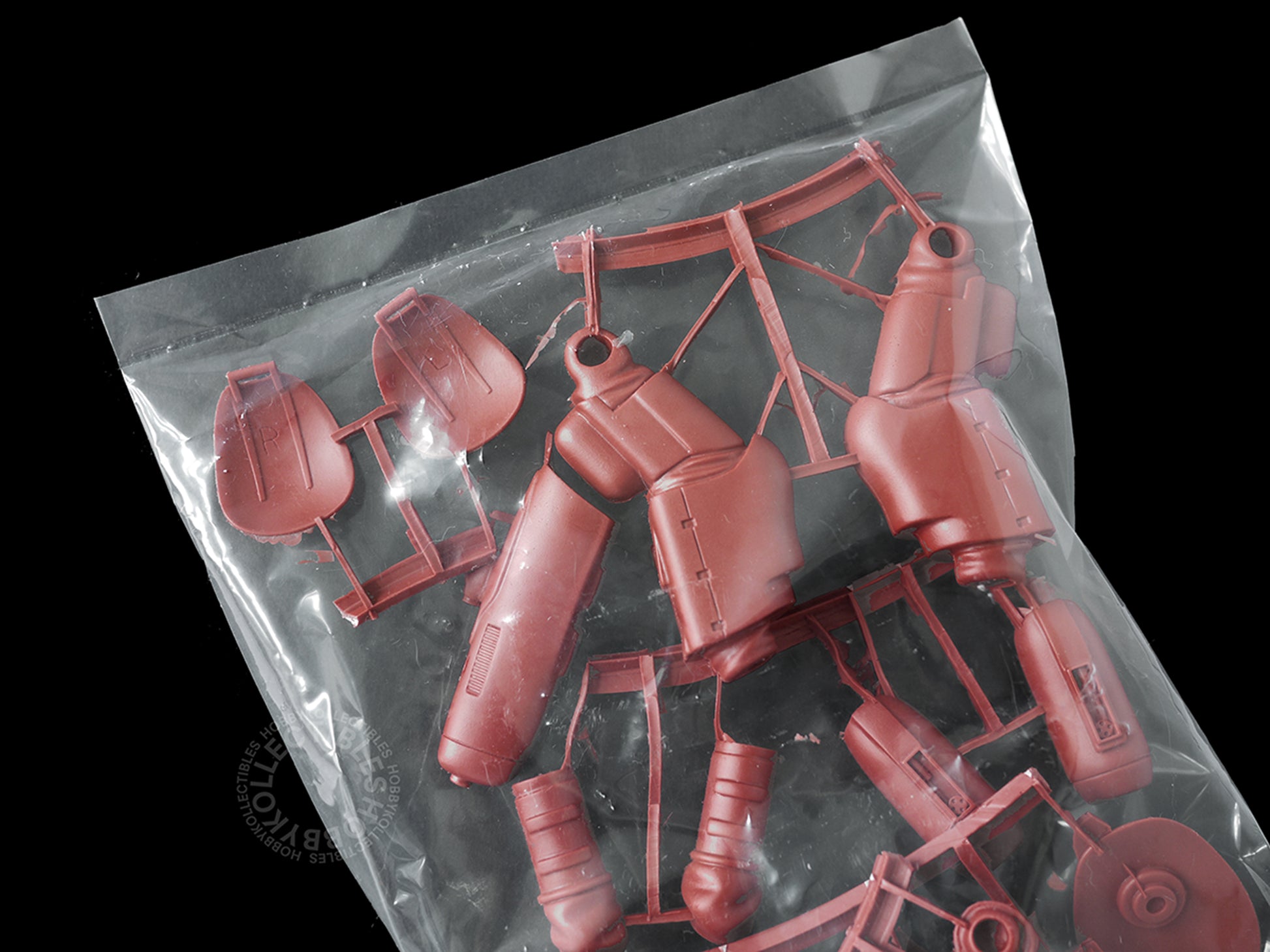 Close up view of Ma.K Rainbow Egg SF3D 1/20 SAFS Snake-Egg & Badger Resin legs and shield parts