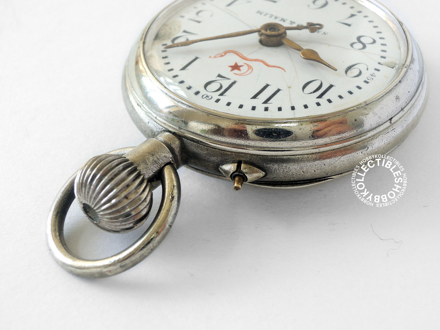 Swiss Roskopf Nickel Open Face Pin-Lever Pocket Watch Need Repair