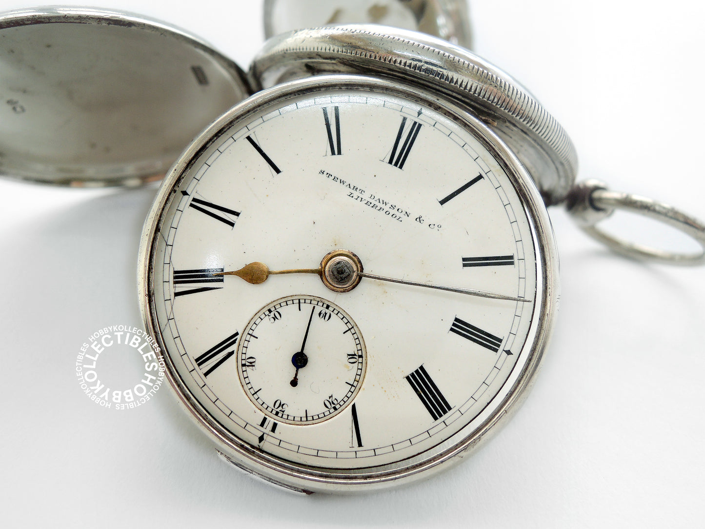 English Silver Hunter Case Stewart Dawson Lever Pocket Watch