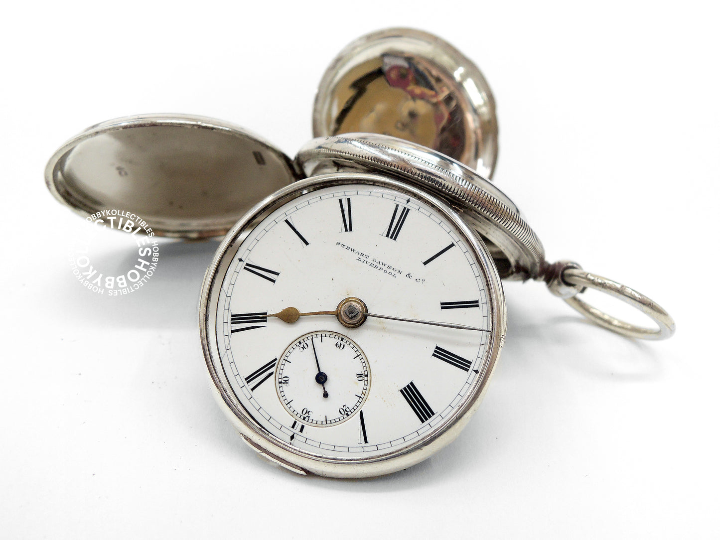 English Silver Hunter Case Stewart Dawson Lever Pocket Watch