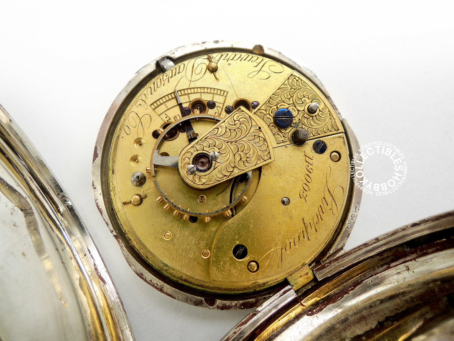 English Silver Hunter Case Stewart Dawson Lever Pocket Watch