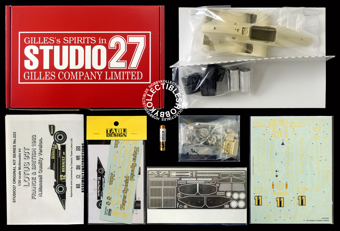 Studio 27 1/20 Lotus 93T F1 Racing Car Model kit BONUS