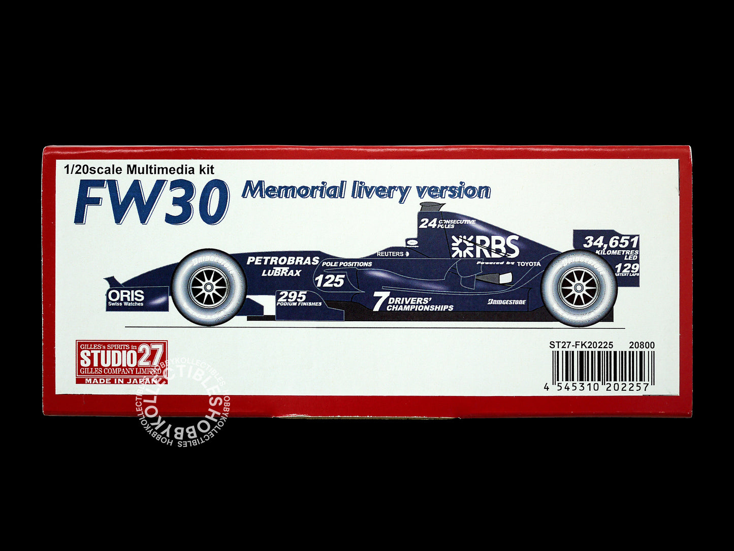 Studio27 1/20 Williams FW30 Memorial Livery V. F1 Racing Model Kit