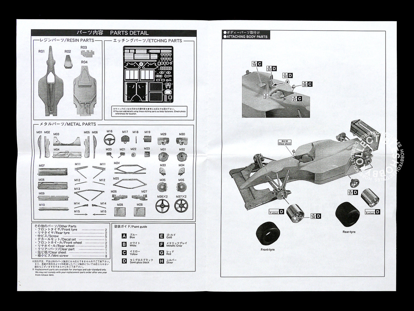 Studio 27 1/20 Williams FW14B F1 Champion Model Kit