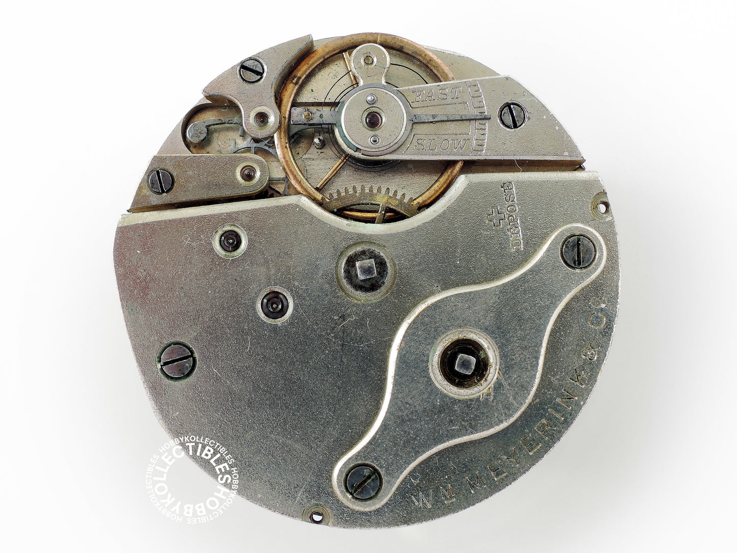 Silver Hunter Meyerink & C° Cylinder Chinese Market Pocket Watch Need Minor Repair