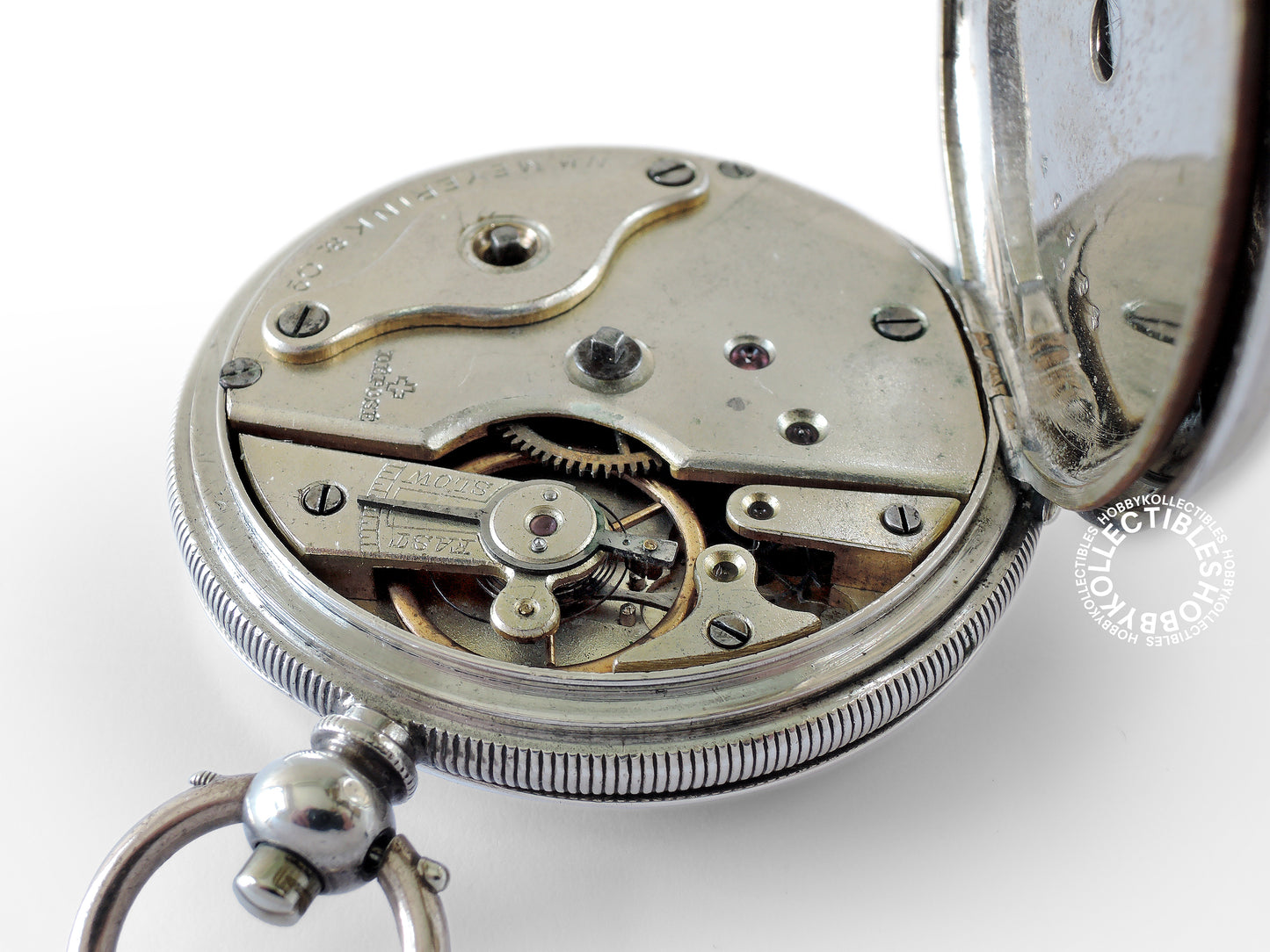 Silver Hunter Meyerink & C° Cylinder Chinese Market Pocket Watch Need Minor Repair