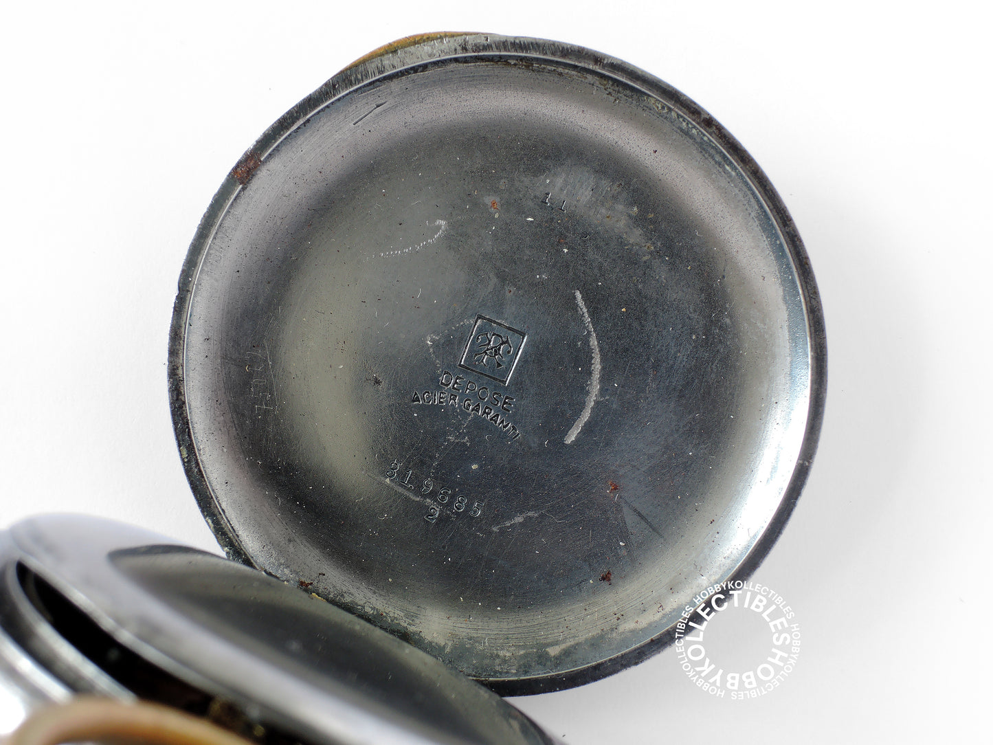 Swiss Gun Metal Open Face Chronograph Pocket Watch Need REPAIR