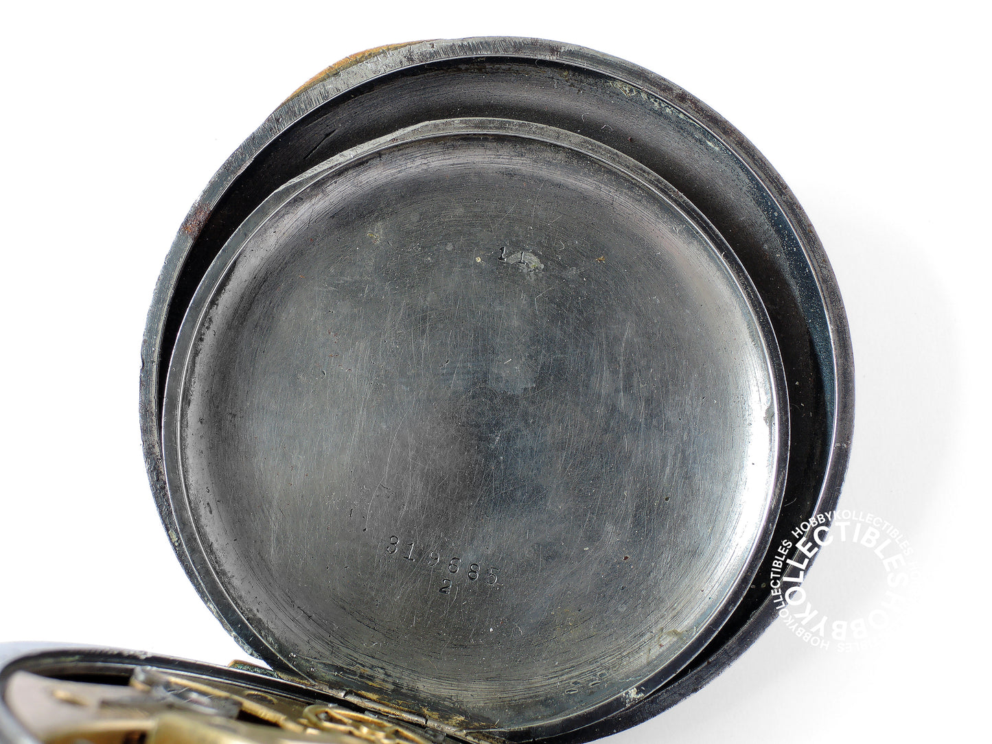 Swiss Gun Metal Open Face Chronograph Pocket Watch Need REPAIR