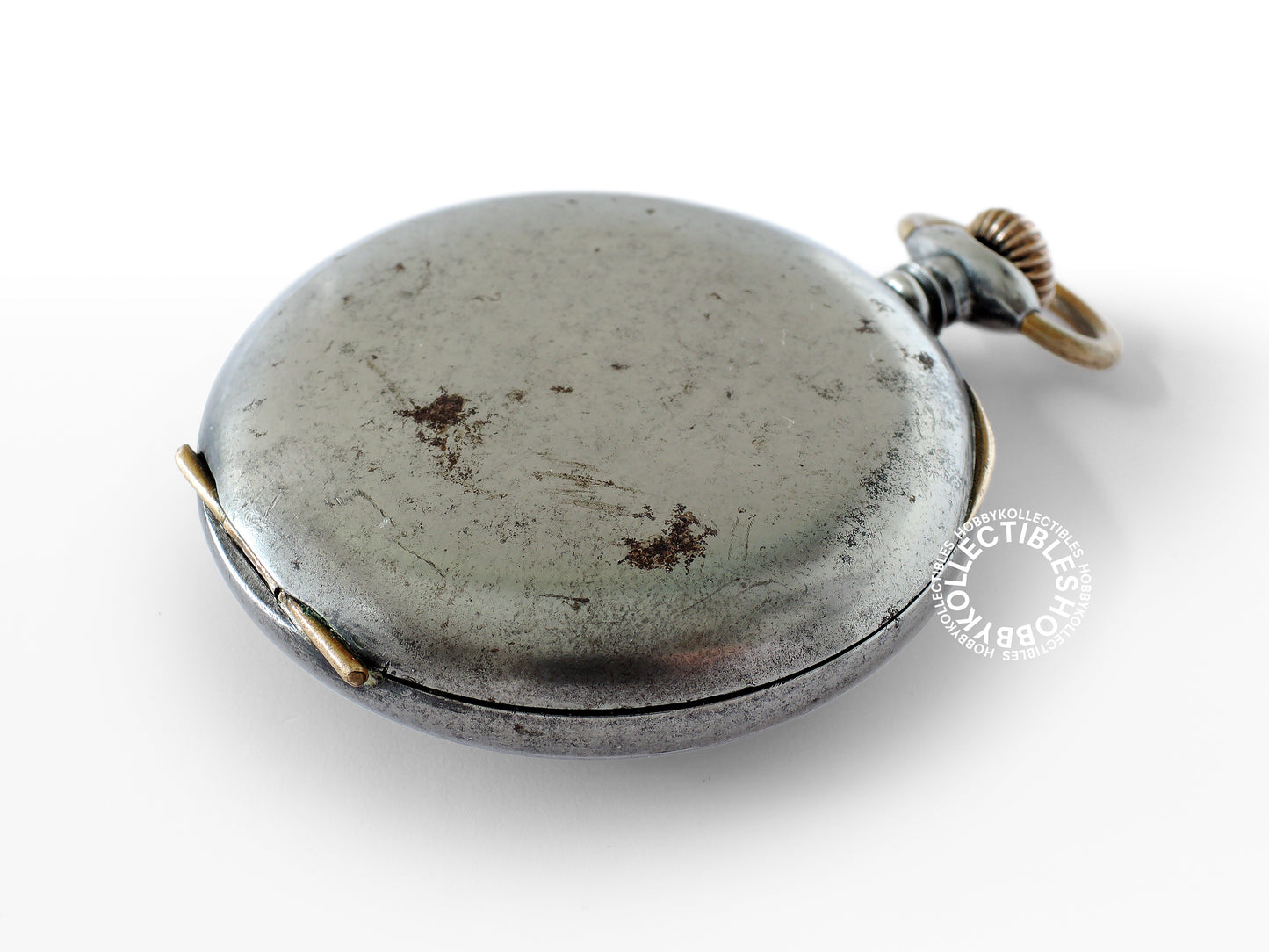 Swiss Gun Metal Open Face Chronograph Pocket Watch Need REPAIR