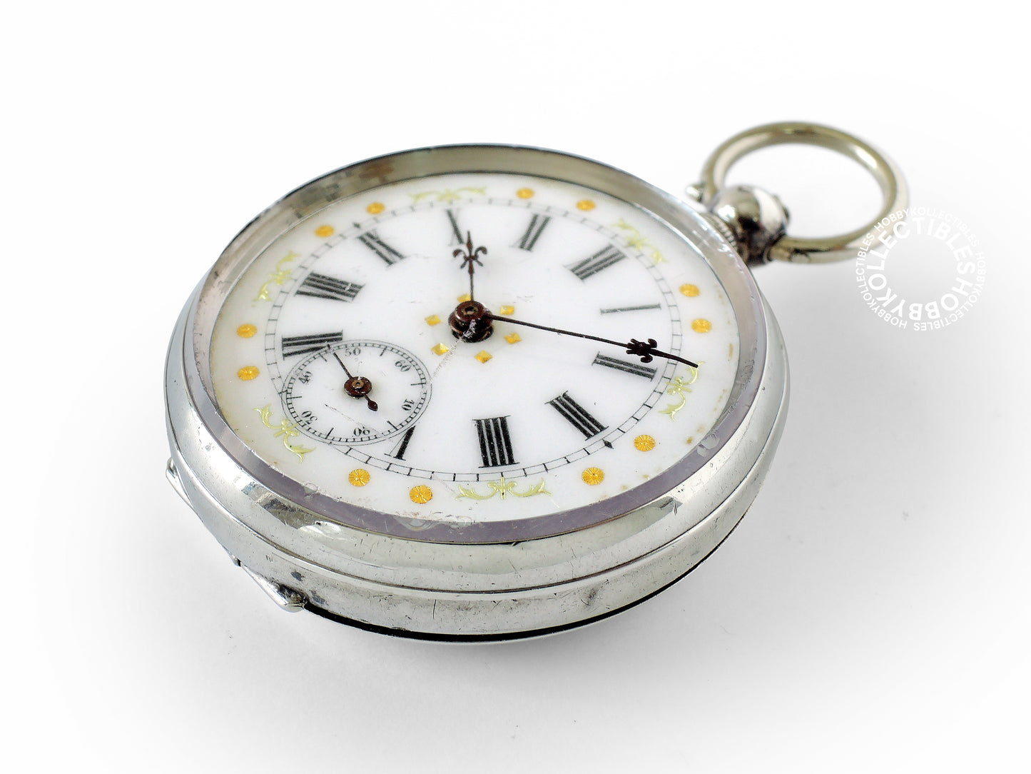 Antique Sterling Silver Cylinder Fancy Pocket/Fob Watch