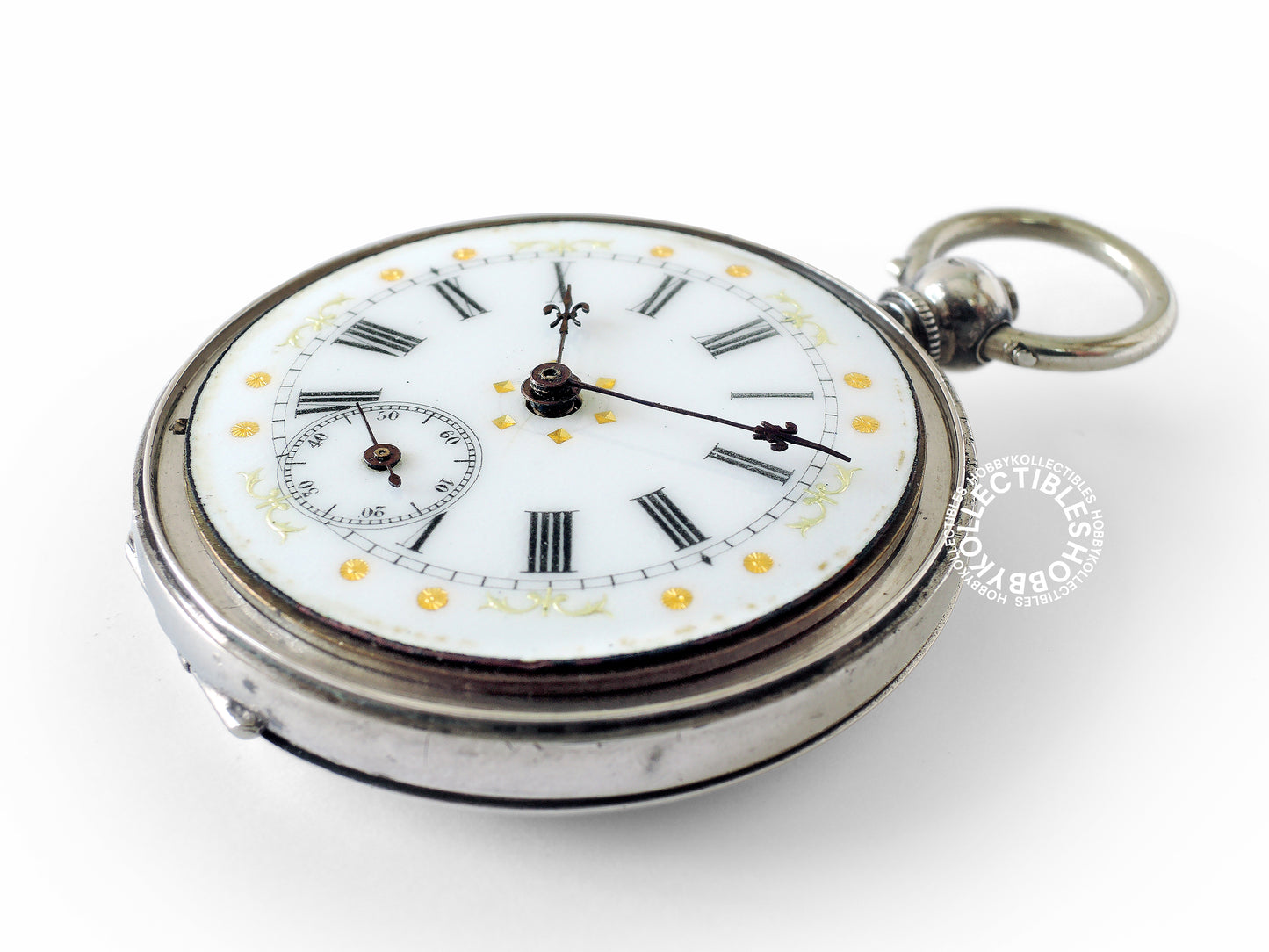 Antique Sterling Silver Cylinder Fancy Pocket/Fob Watch