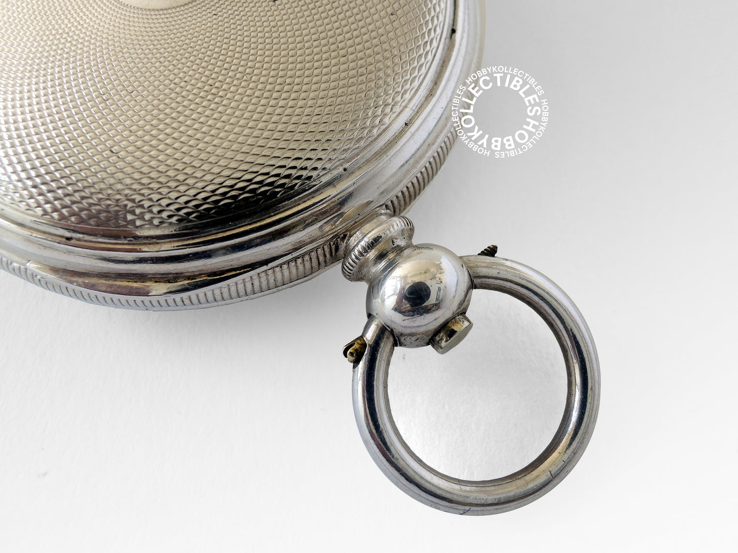 Silver Hunter Fancy Enamel Dial Cylinder Pocket Watch Crack Dial