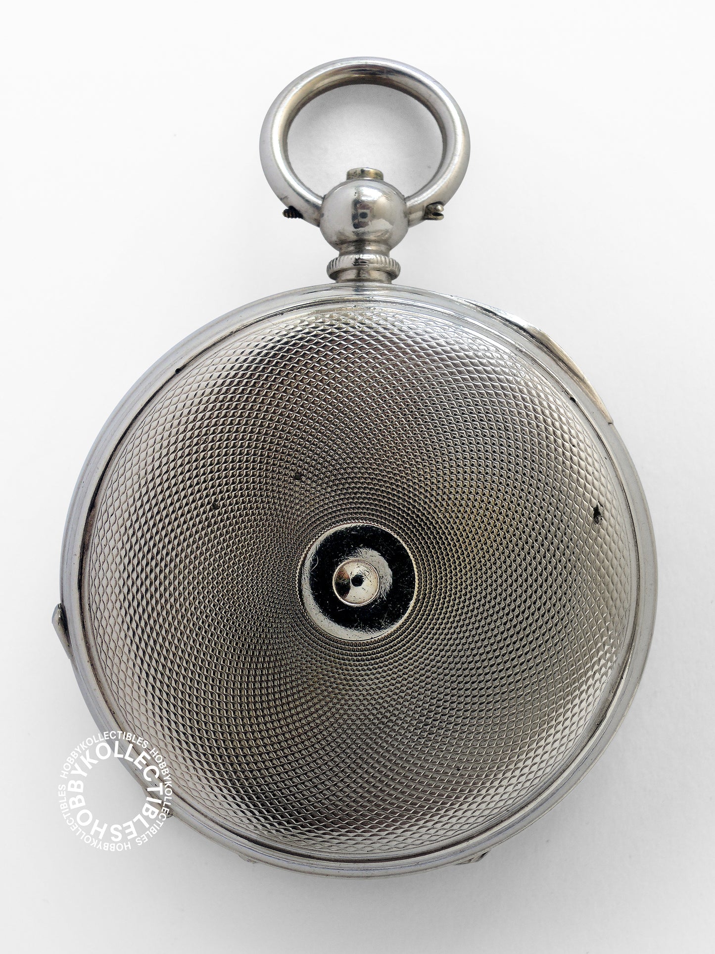 Silver Hunter Fancy Enamel Dial Cylinder Pocket Watch Crack Dial