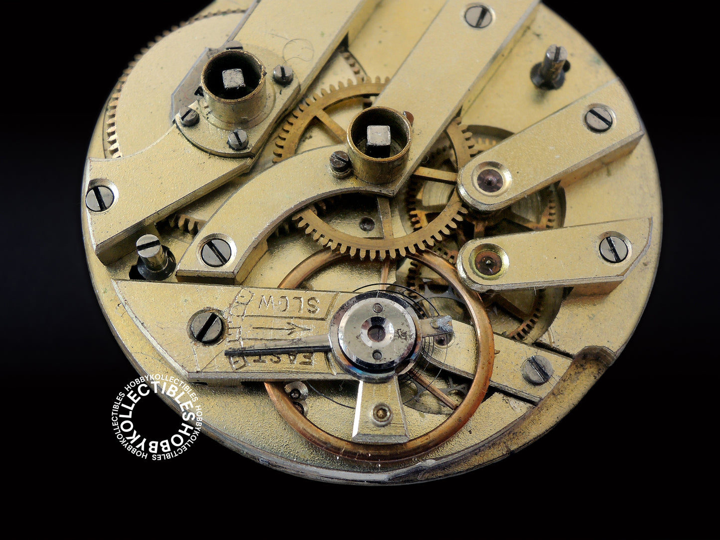 Silver Hunter Fancy Enamel Dial Cylinder Pocket Watch Crack Dial