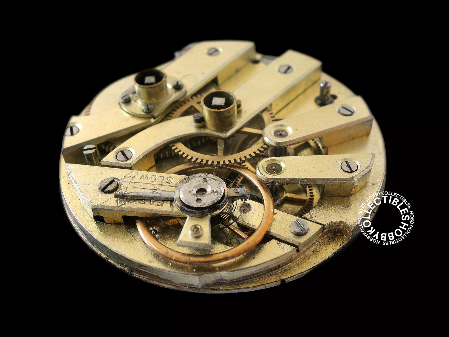 Silver Hunter Fancy Enamel Dial Cylinder Pocket Watch Crack Dial
