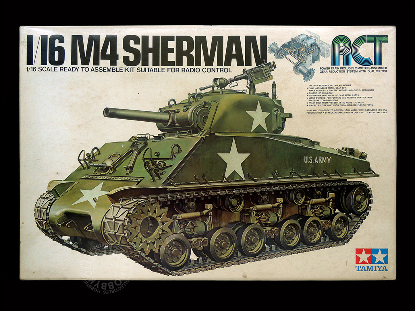 Tamiya Vintage 1/16 RC US Army M4 Sherman RT1601(#56001) MISSING GREASE!