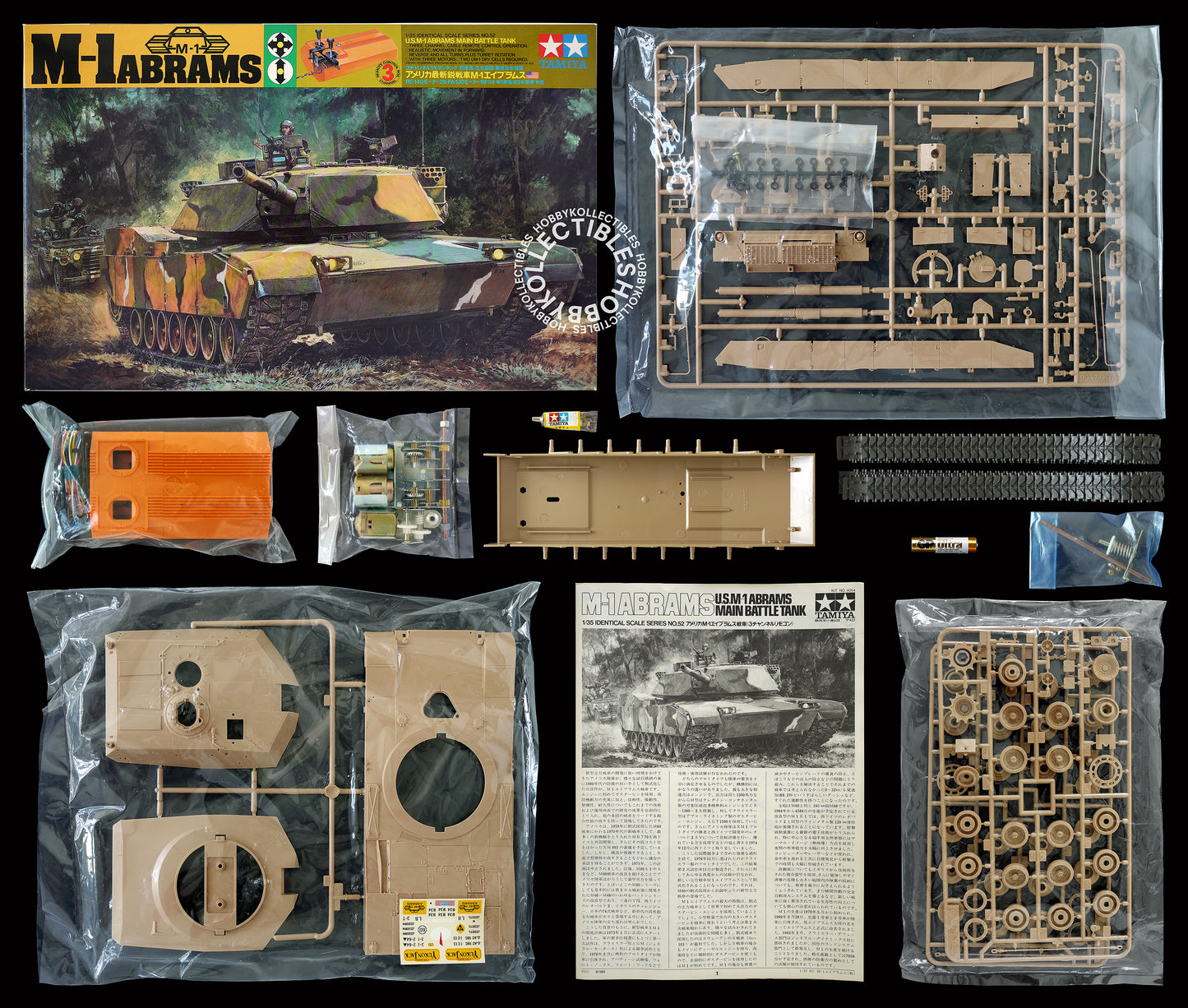 Tamiya Vintage 1/35 US M-1 Abrams Tank #4054 Model Kit