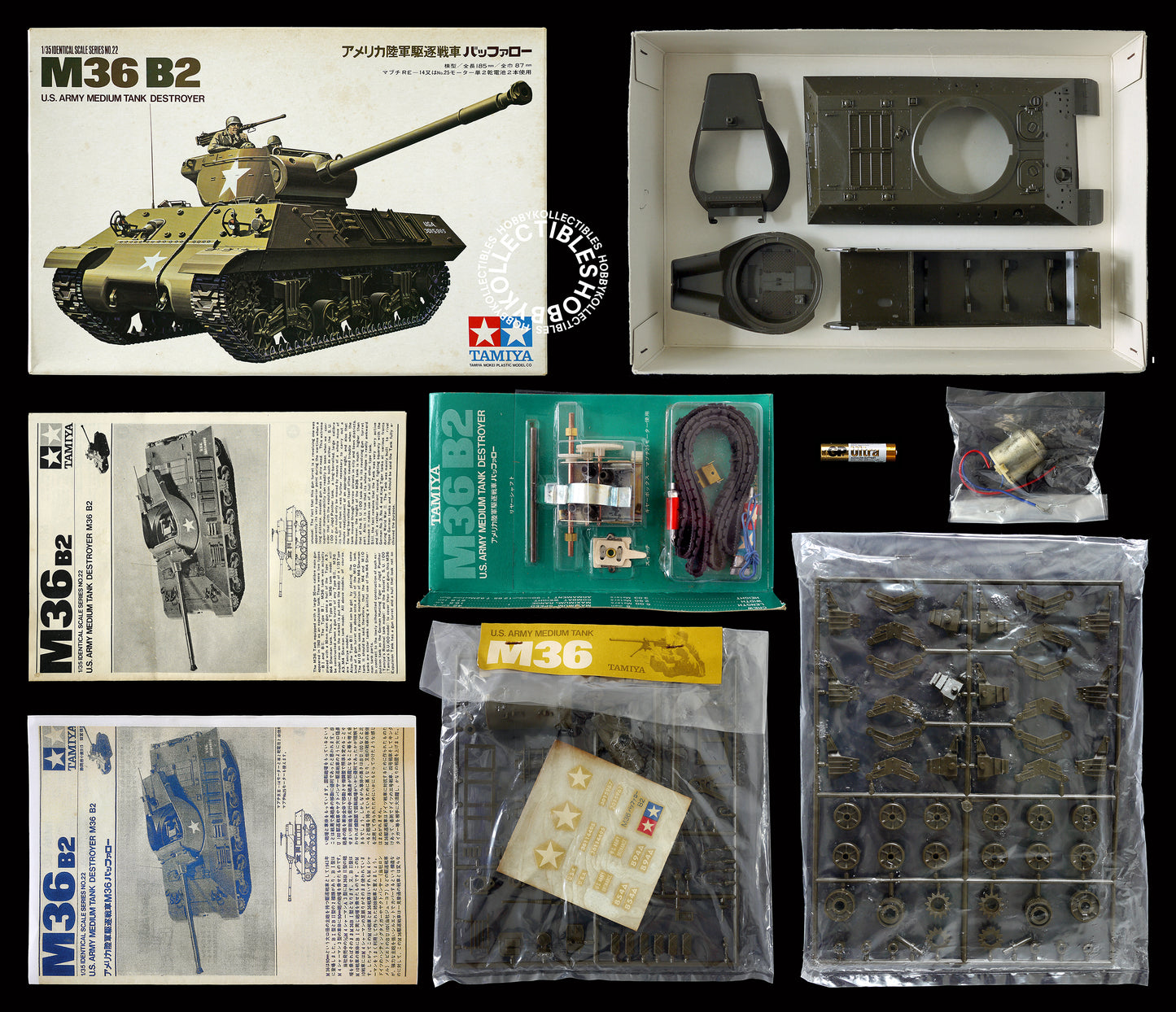 Tamiya Mokei Vintage 1/35 US M36 B2 Tank MT122 Model Kit