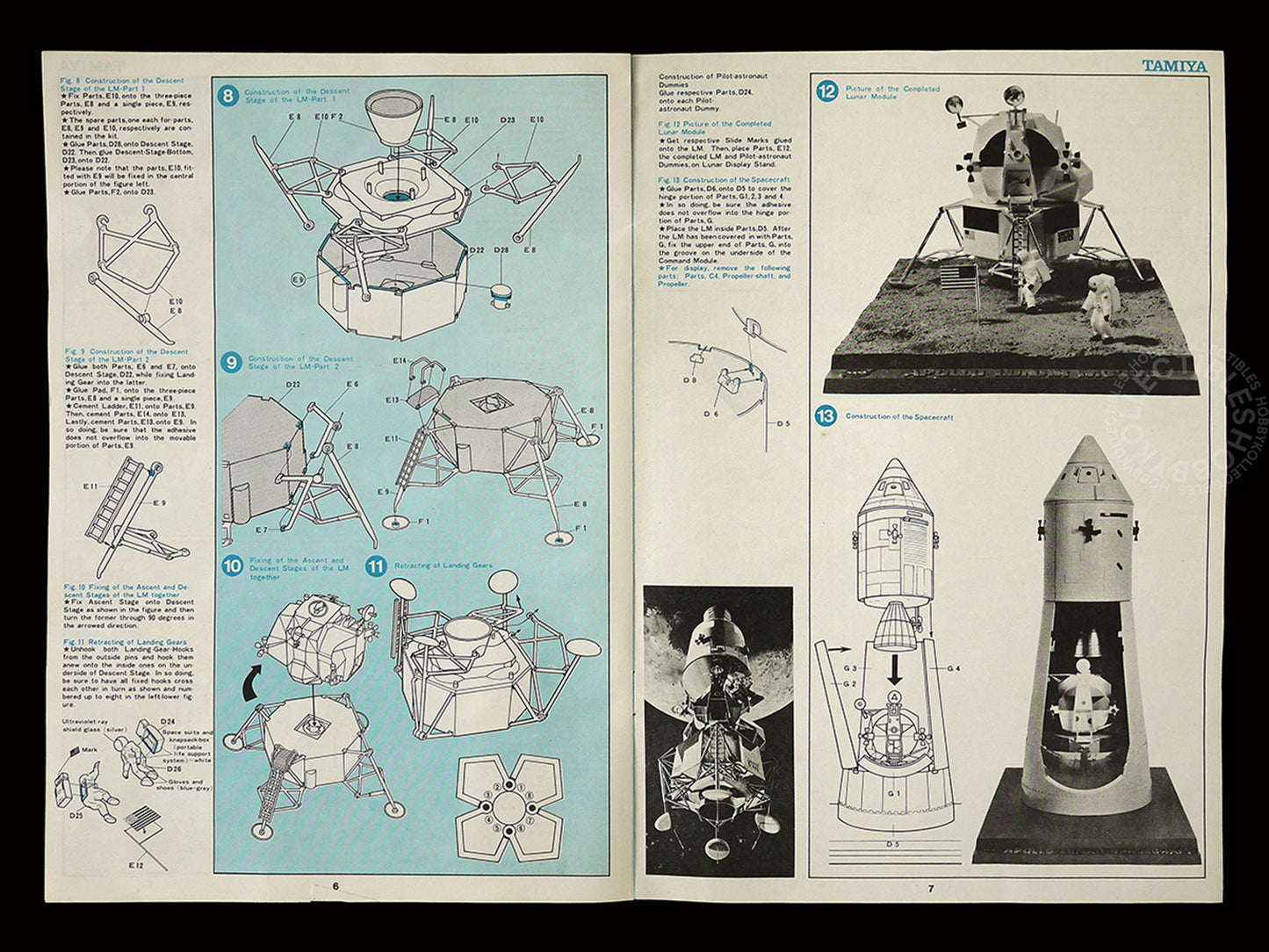 Tamiya 1/70 Vintage Apollo Lunar Spacecraft 1969 Model Kit