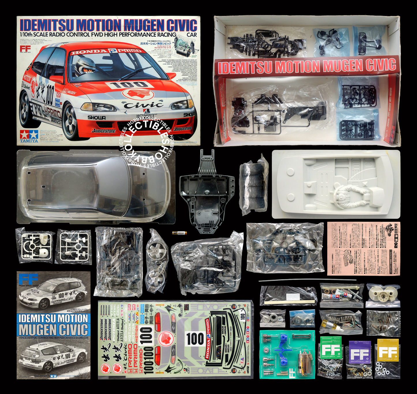 Tamiya Vintage 1/10 RC Idemitsu Motion Mugen Civic #58121 Model Kit