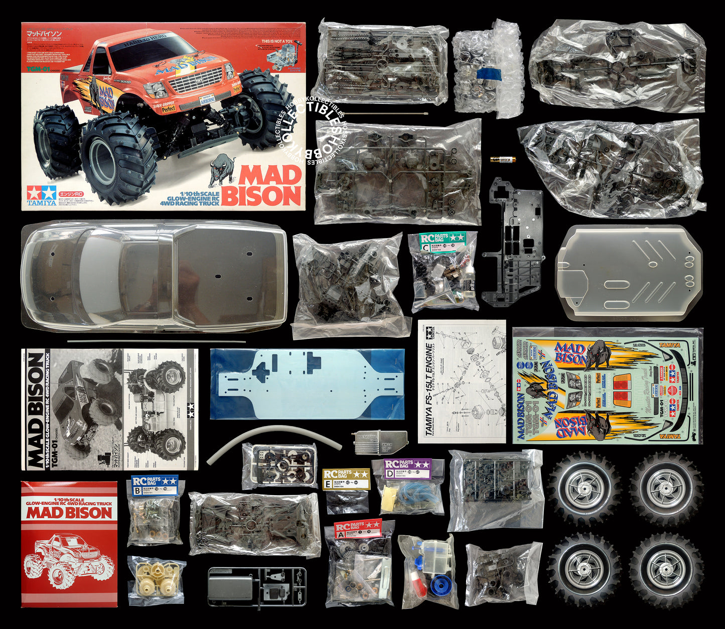 Tamiya Vintage 1/10 RC Glow Engine Mad Bison Truck #44025 TGM-01