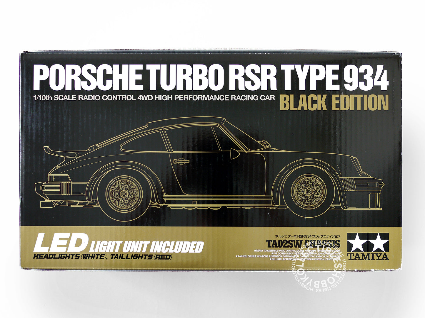 Tamiya 1/10 RC Porsche 934 #47362 50th Ann. LED Black Limited Edition
