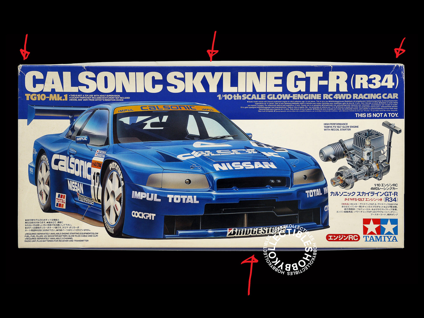 (SOLD in eBay) Tamiya Vintage 1/10 RC Glow Engine Calsonic Skyline GT-R #44023 TG10-Mk1