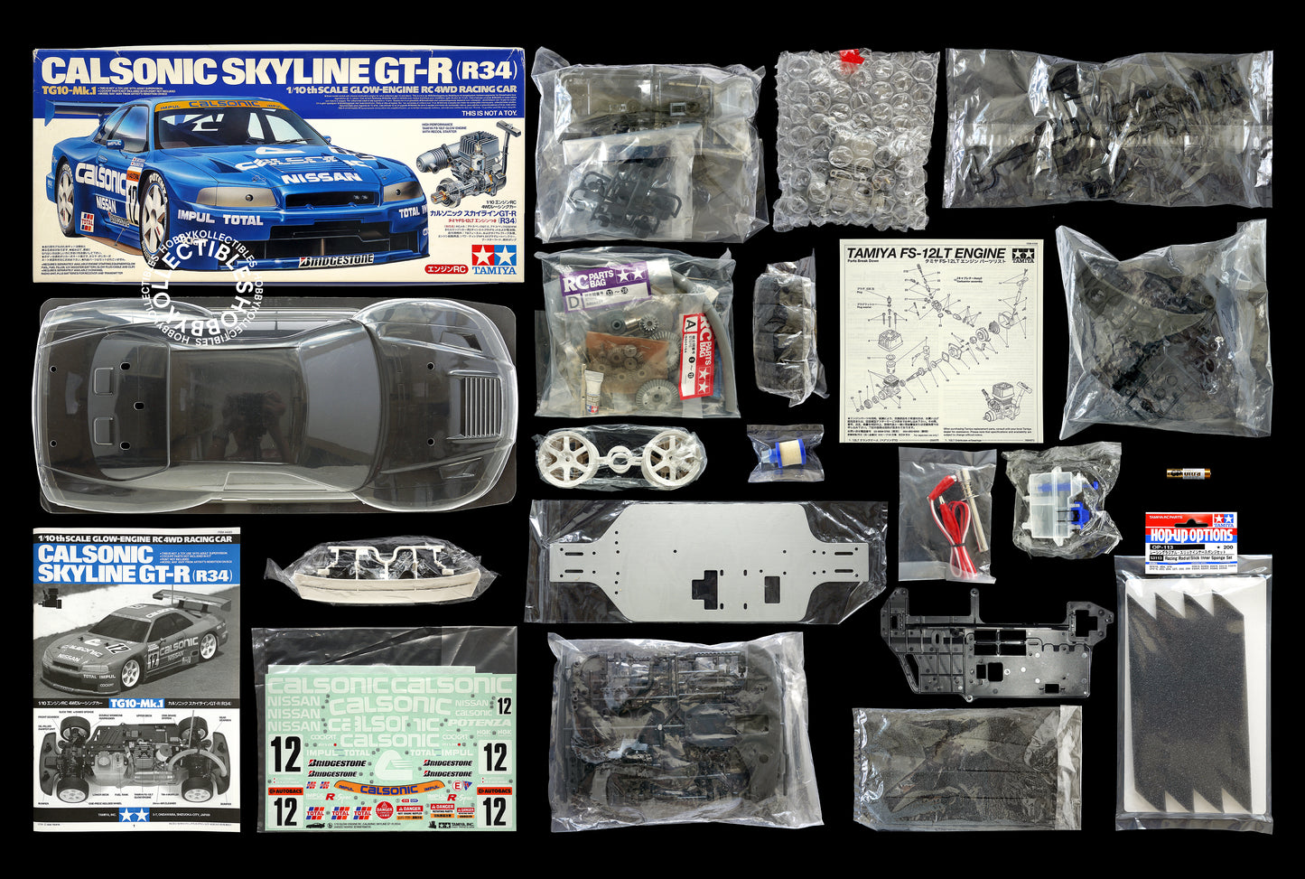 (SOLD in eBay) Tamiya Vintage 1/10 RC Glow Engine Calsonic Skyline GT-R #44023 TG10-Mk1