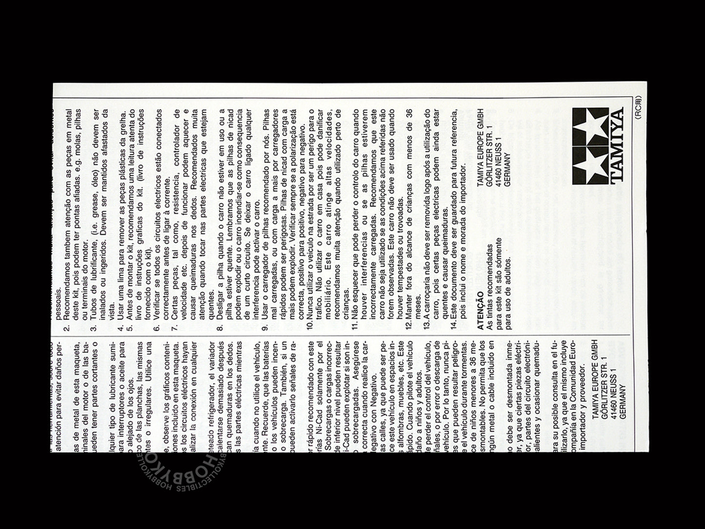 Tamiya 1/12 RC Porsche 934 Black Body(2 Bodies) Limited Edition #84057