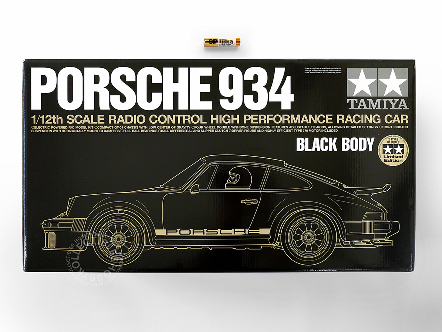 Tamiya 1/12 RC Porsche 934 Black Body(2 Bodies) Limited Edition #84057