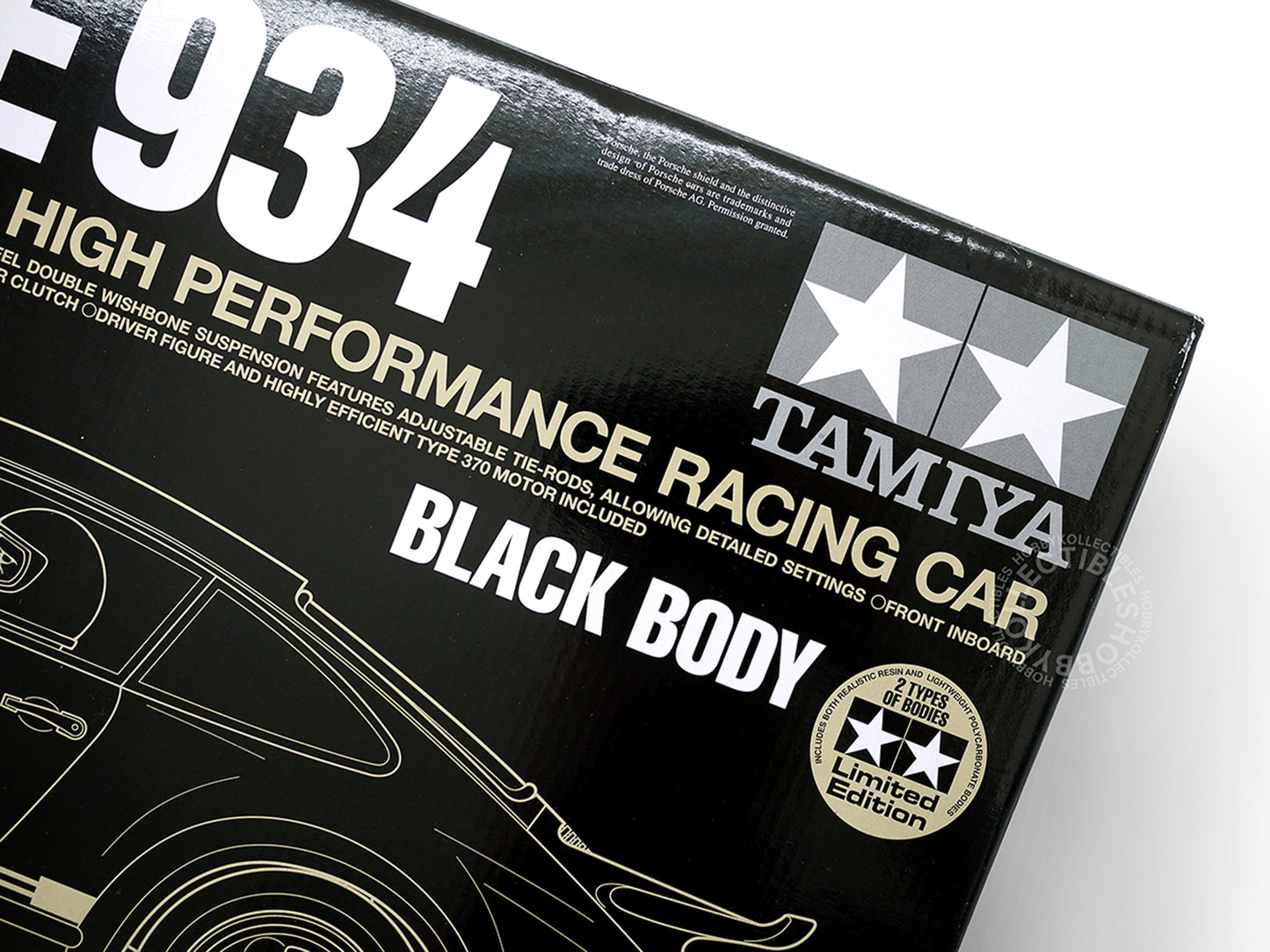 Tamiya 1/12 RC Porsche 934 Black Body(2 Bodies) Limited Edition #84057