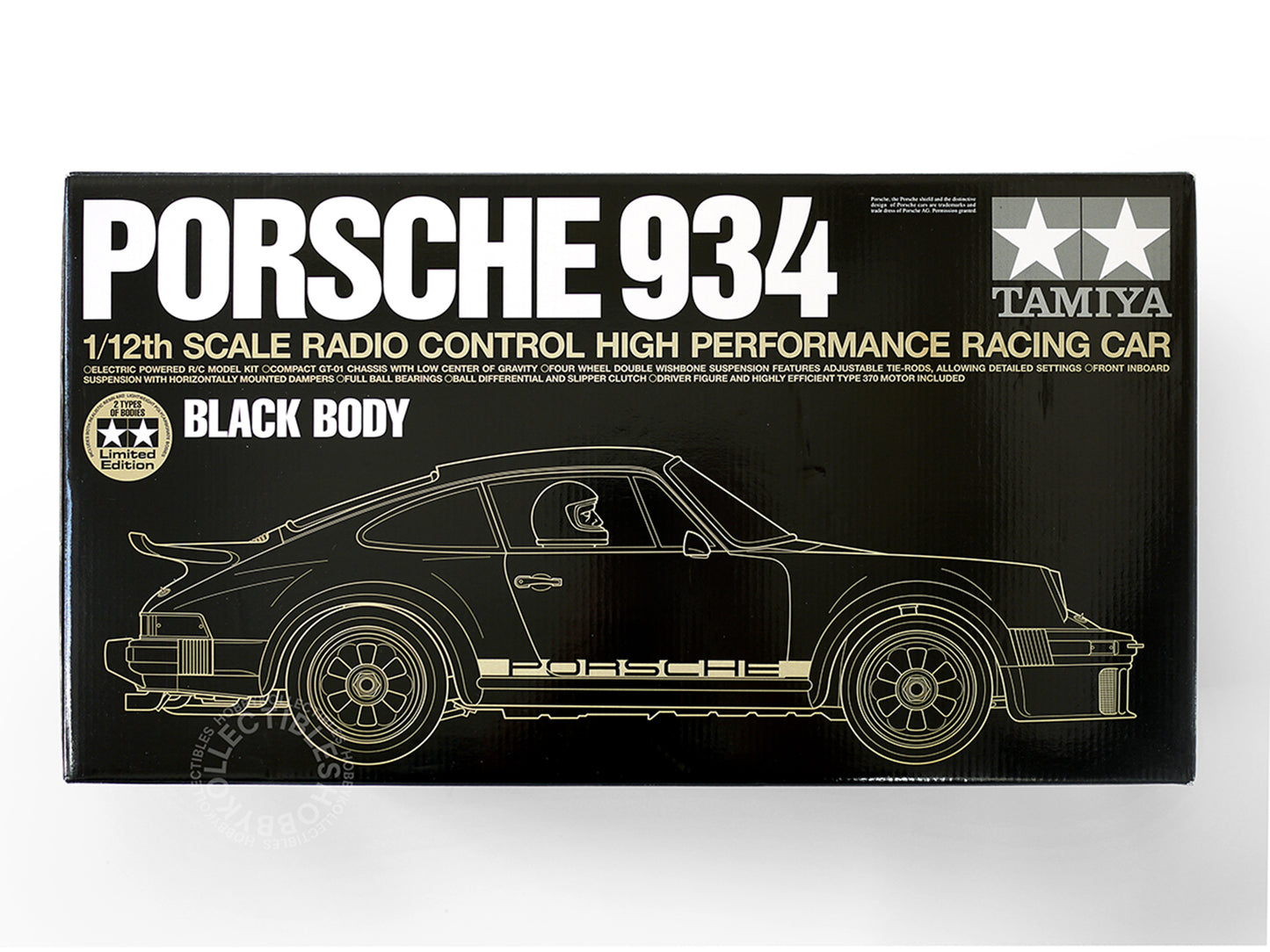Tamiya 1/12 RC Porsche 934 Black Body(2 Bodies) Limited Edition #84057