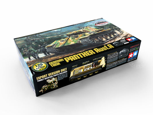 Tamiya 1/25 RC German Tank Panther Ausf.A w/Control Unit + Turret Rotating Parts #56605 Model Kit