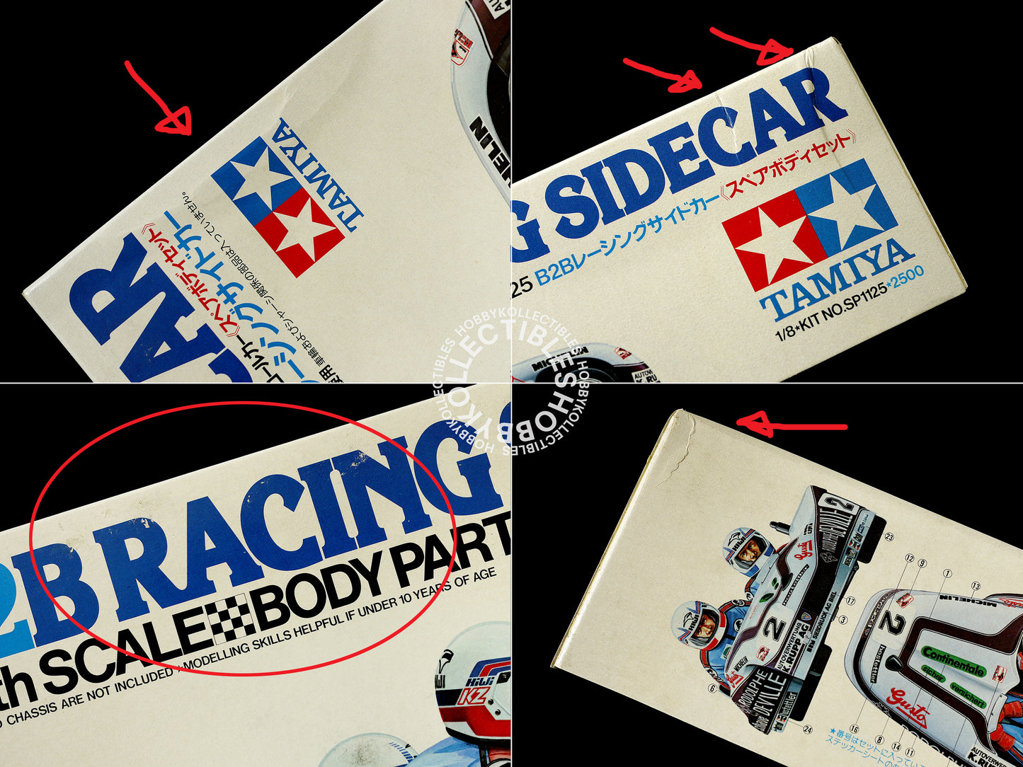 Tamiya Vintage 1/8 RC B2B Racing Sidecar Body Parts SP1125