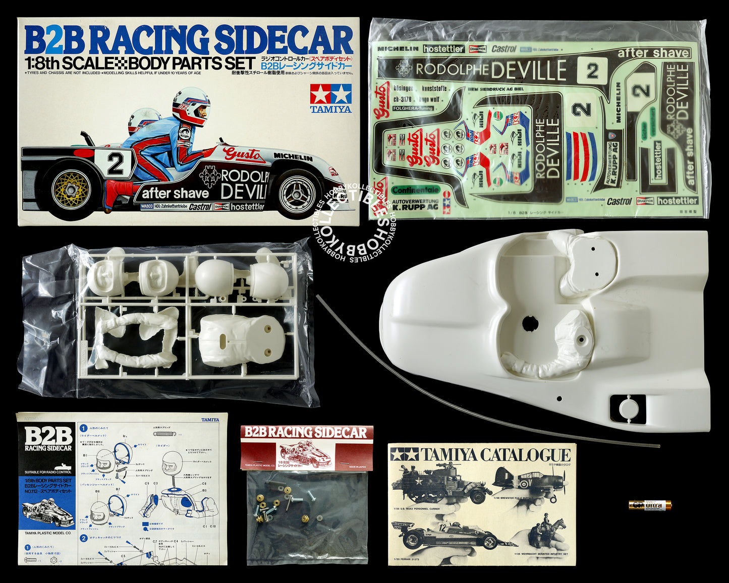 Tamiya Vintage 1/8 RC B2B Racing Sidecar Body Parts SP1125