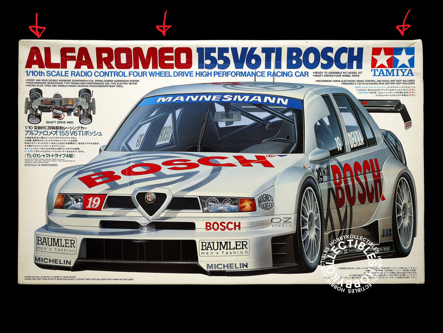 Tamiya Vintage 1/10 RC Alfa Romeo 155 V6 TI Bosch #58195