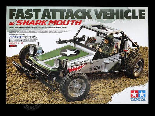 Tamiya 1/10 RC Fast Attack Vehicle w/Shark Mouth(2012) #58539 FAV Chassis Rare