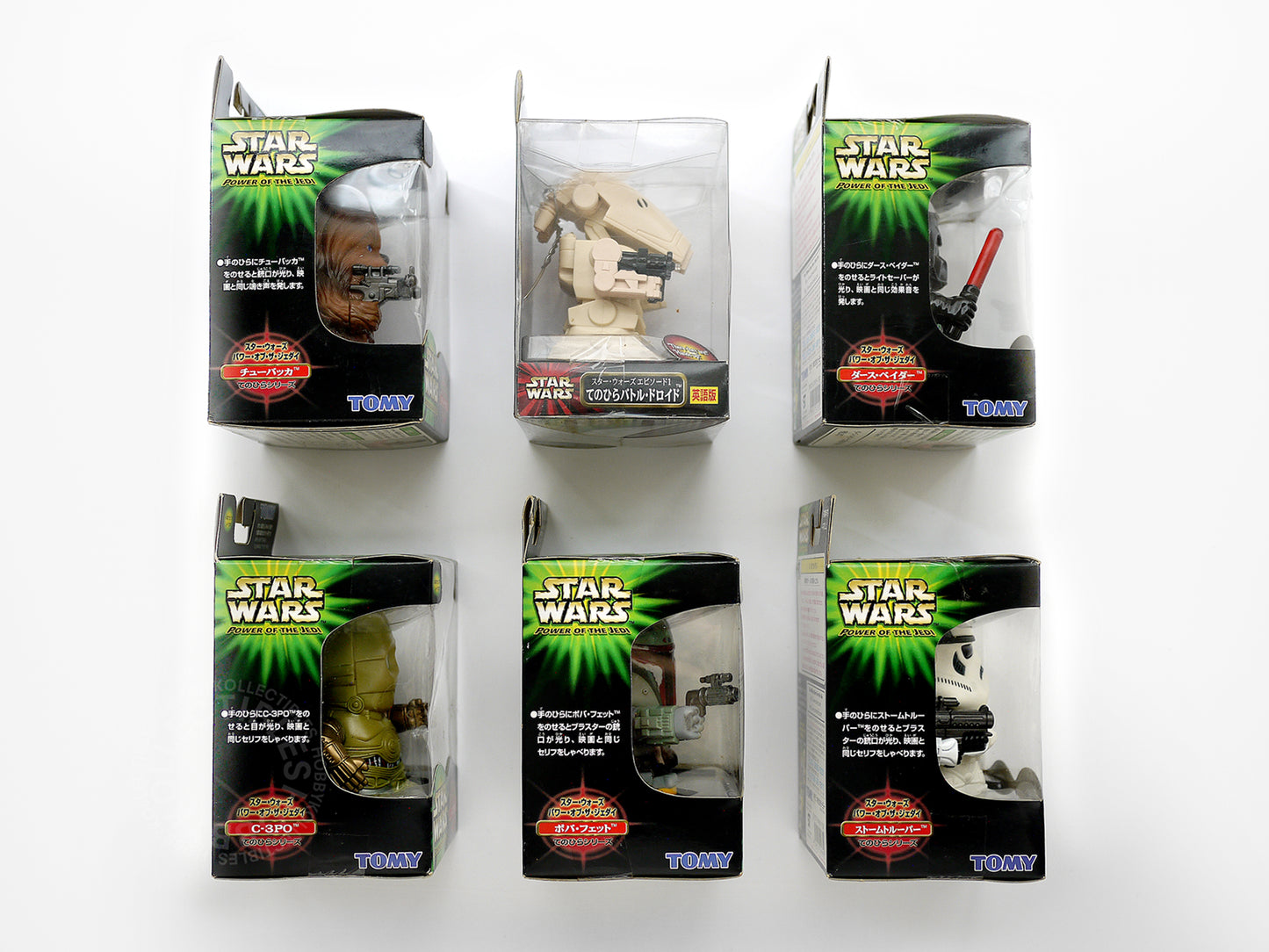 Lot of 6 Vintage Tomy Star Wars Electronic Palm Talker 3.5" Cute Version C-3PO Darth Vader Trooper