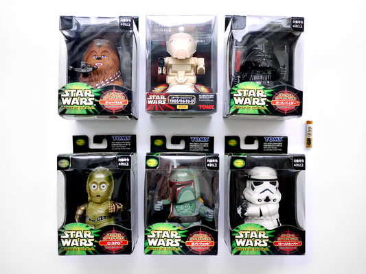 Lot of 6 Vintage Tomy Star Wars Electronic Palm Talker 3.5" Cute Version C-3PO Darth Vader Trooper