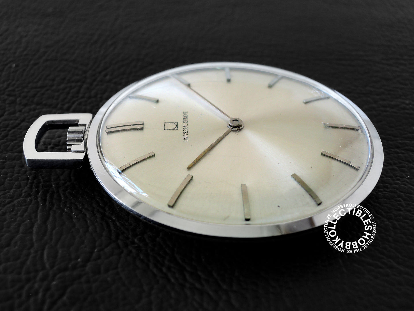 Swiss Universal Geneva Stainless Steel Open Face Lever Pocket Watch