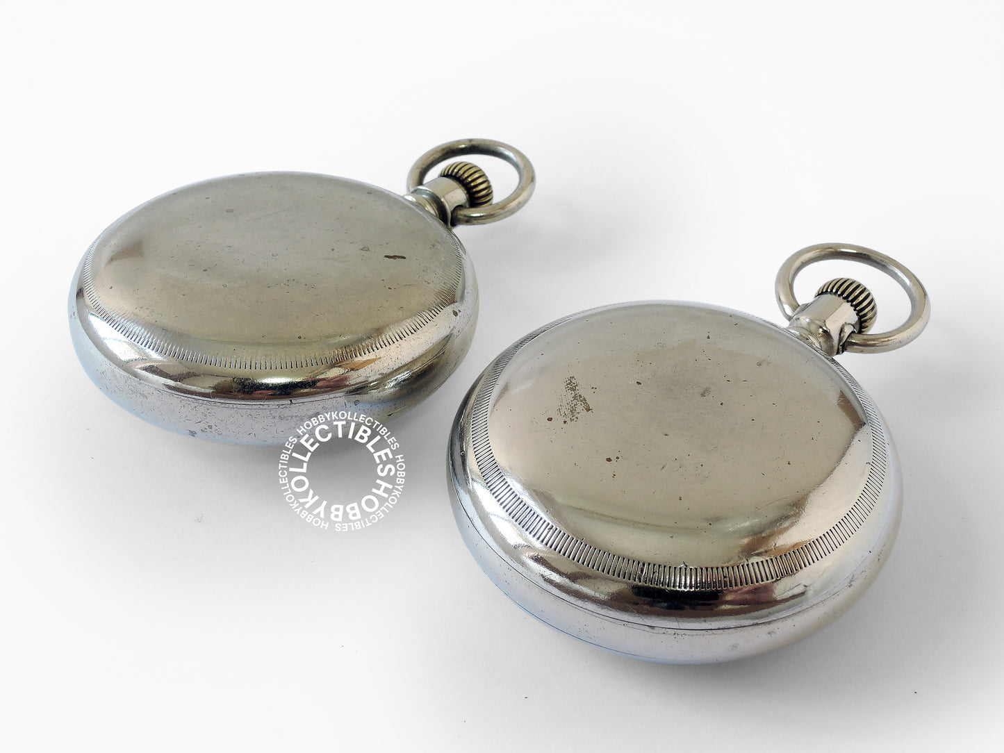 Lot of 2 Vintage American Nickel Pocket Watch Elgin Waltham