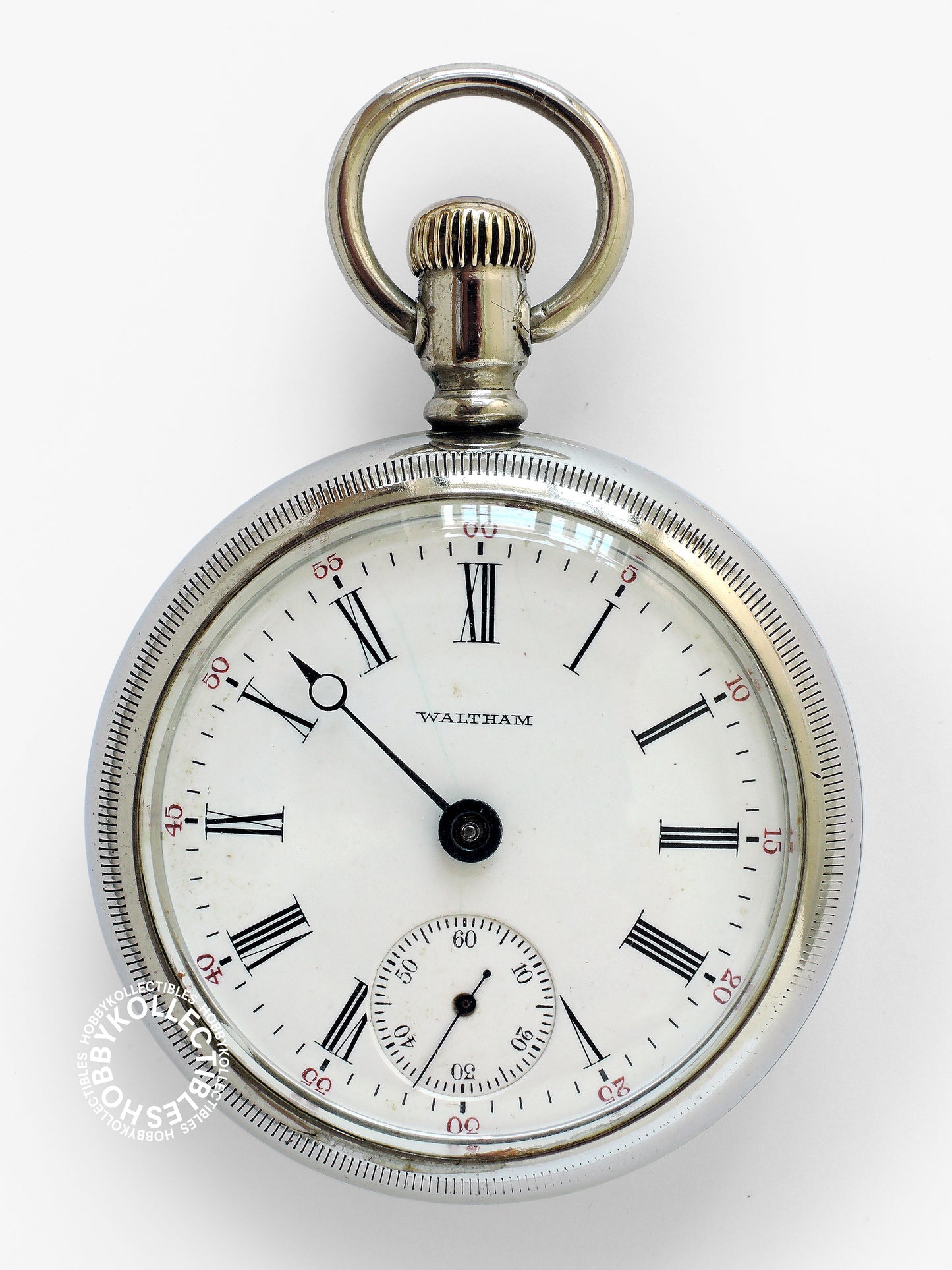 Lot of 2 Vintage American Nickel Pocket Watch Elgin Waltham