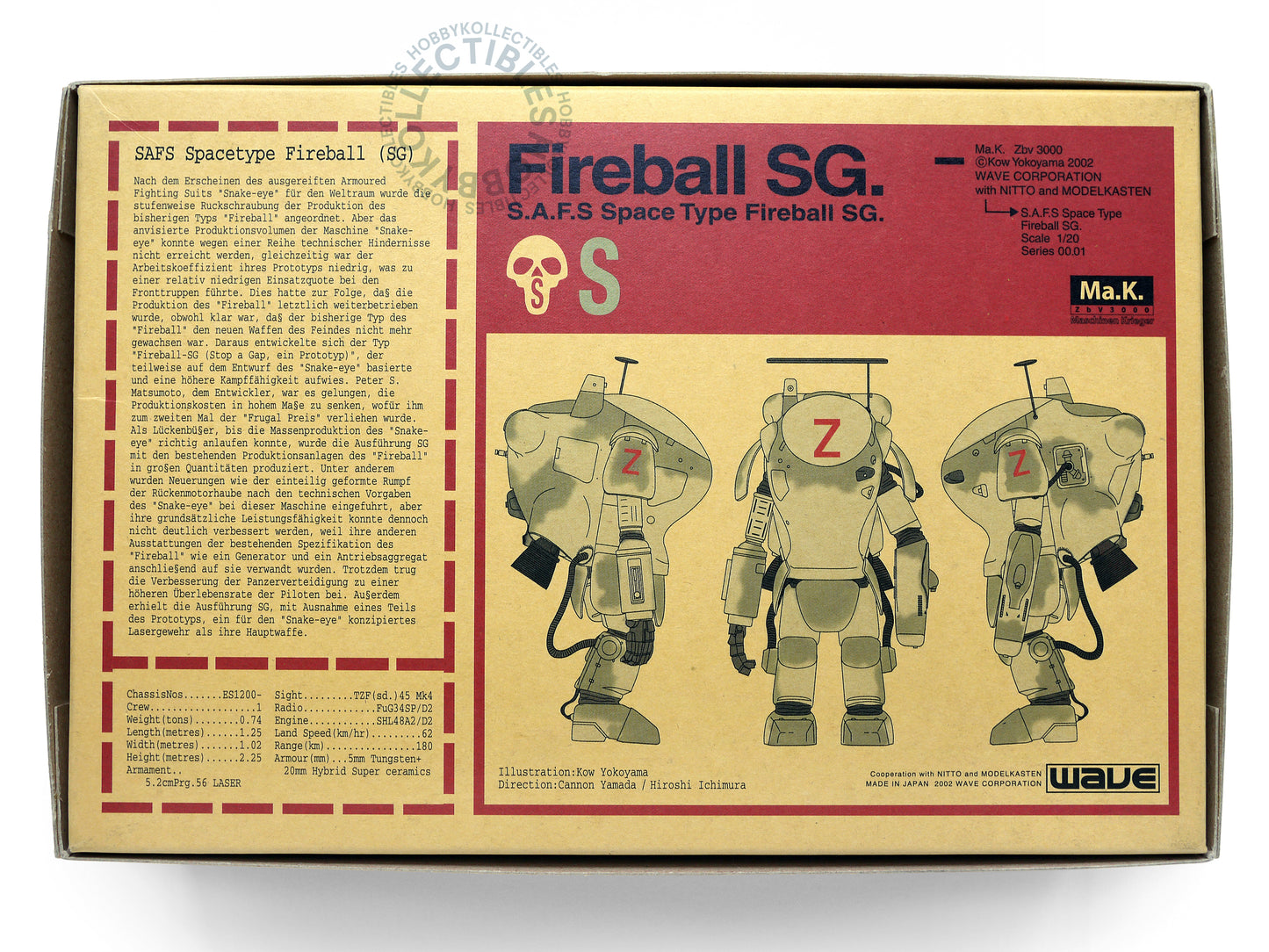 Ma.K Wave SF3D Vinatge 1/20 Mecha Fireball SG Model Kit