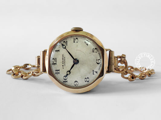 Swiss Vintage J.W. Benson 9K Gold Lever Ladies Wrist Watch