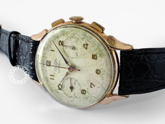 Swiss Vintage Enicar Gold Plated Chronograph Wrist Watch