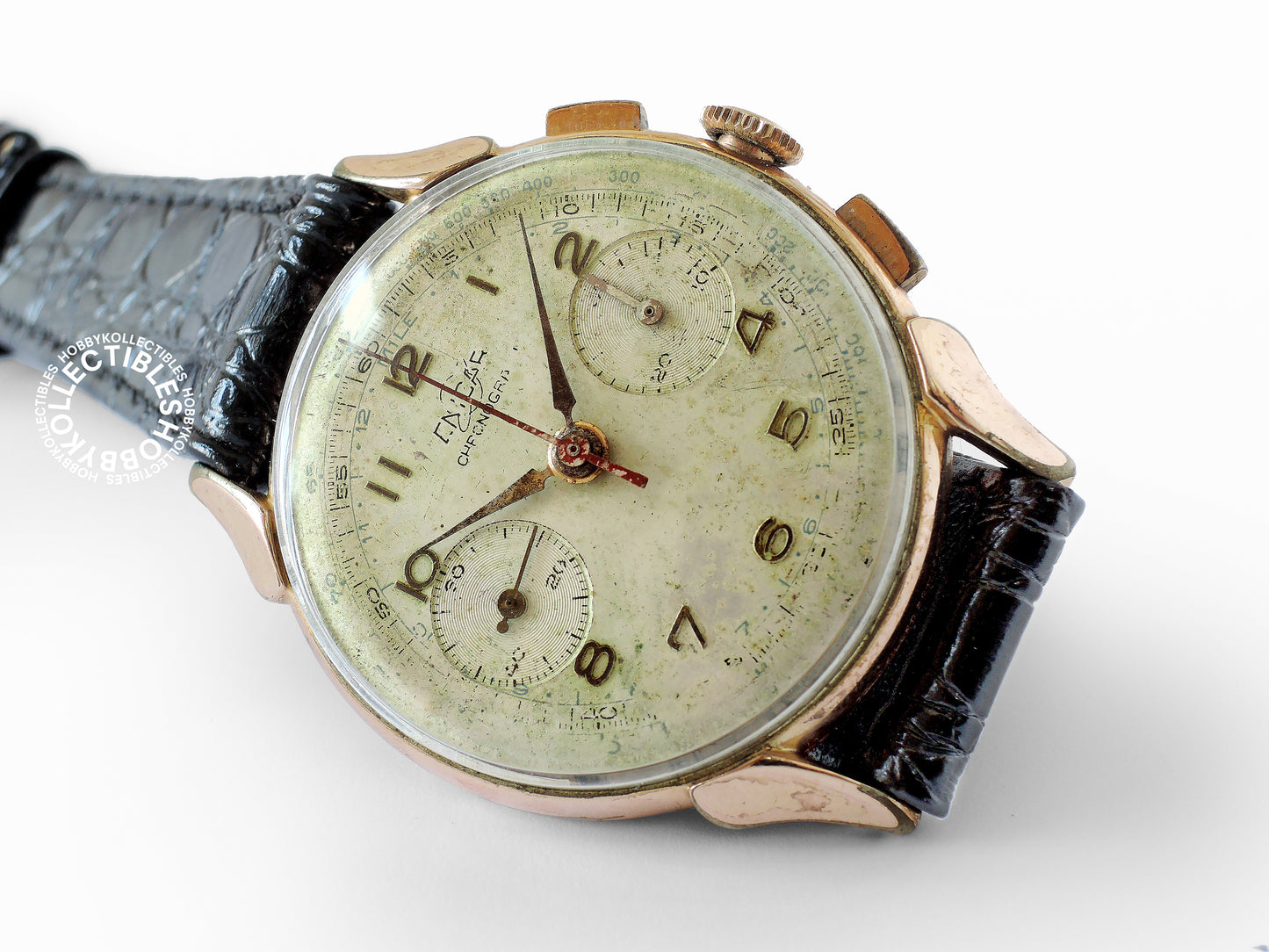 Swiss Vintage Enicar Gold Plated Chronograph Wrist Watch