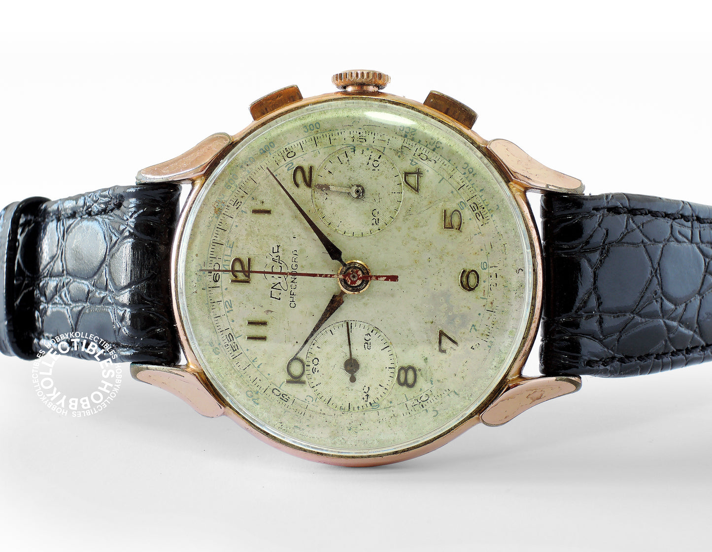 Swiss Vintage Enicar Gold Plated Chronograph Wrist Watch