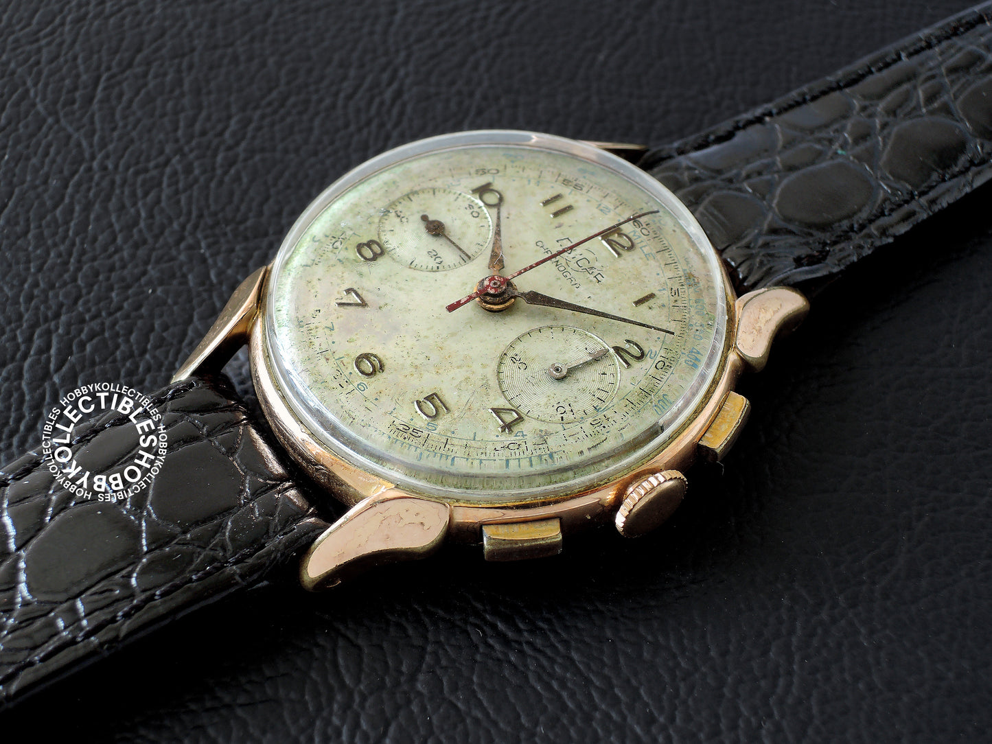 Swiss Vintage Enicar Gold Plated Chronograph Wrist Watch