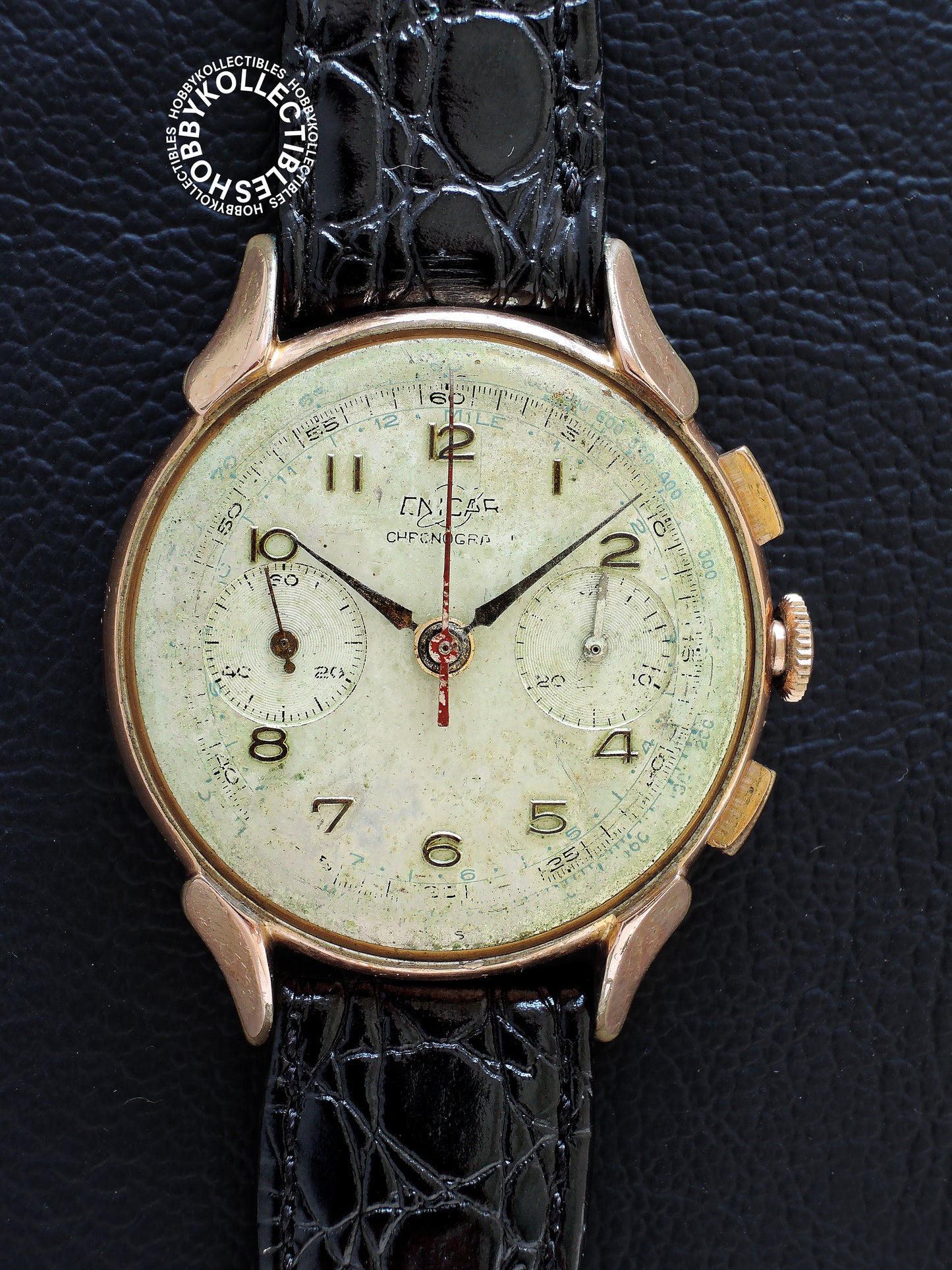 Swiss Vintage Enicar Gold Plated Chronograph Wrist Watch